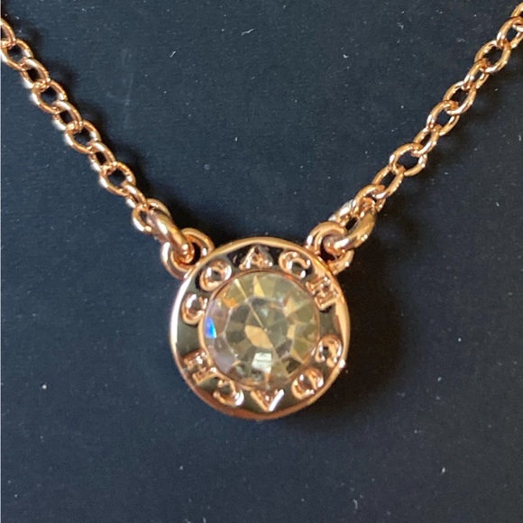 Coach Necklace and Flower Stud Earrings Set New - Picture 3 of 5